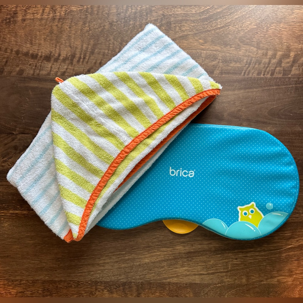 Brice Baby Bath Cover and Hooded Towel Set Striped Owl Bubble Bath One Size